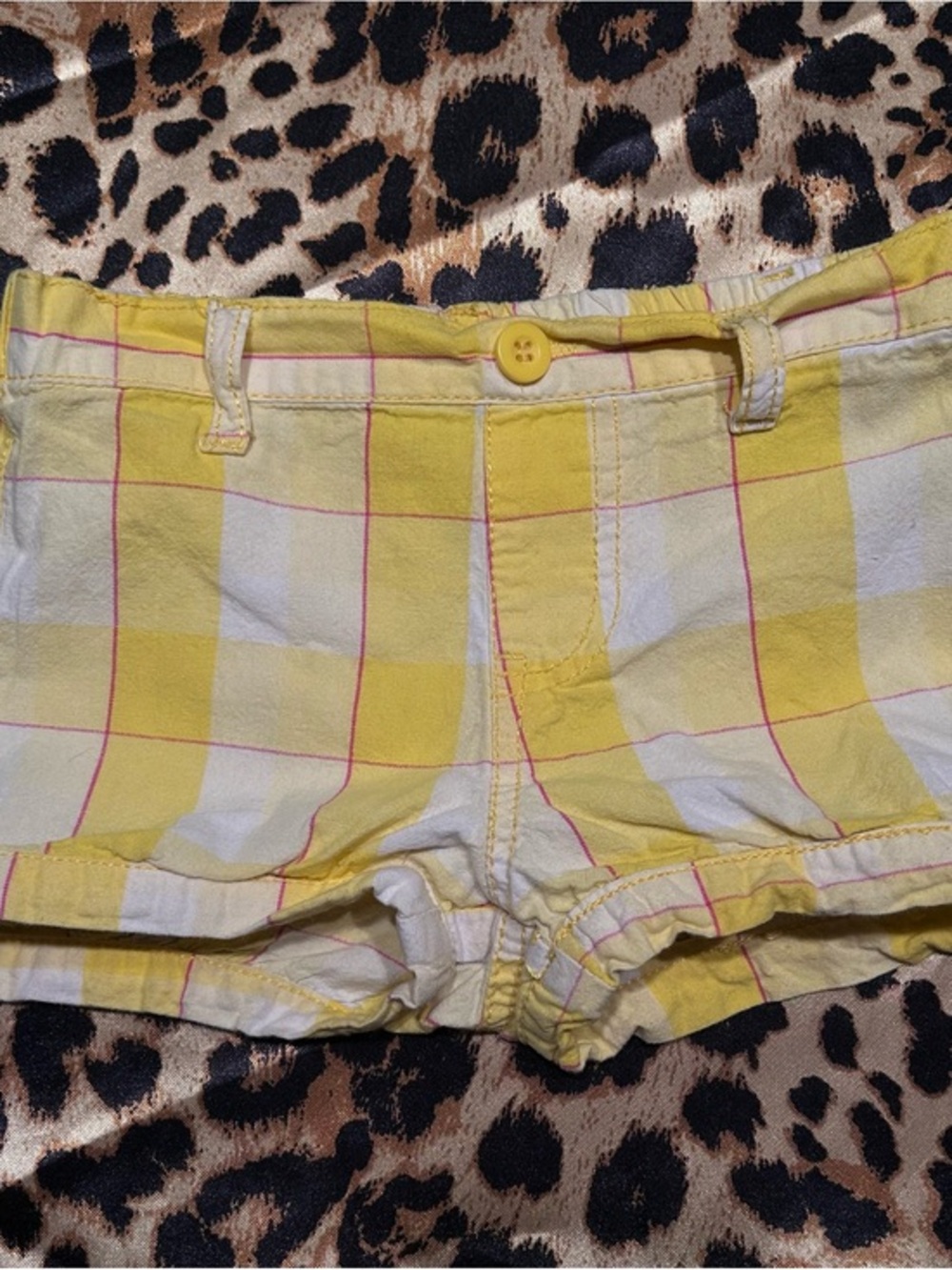 Y2K Healthtex Yellow Plaid Shorts with Tie Bows on Sides